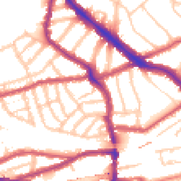 Daytime road noise heatmap for NW6 1RL