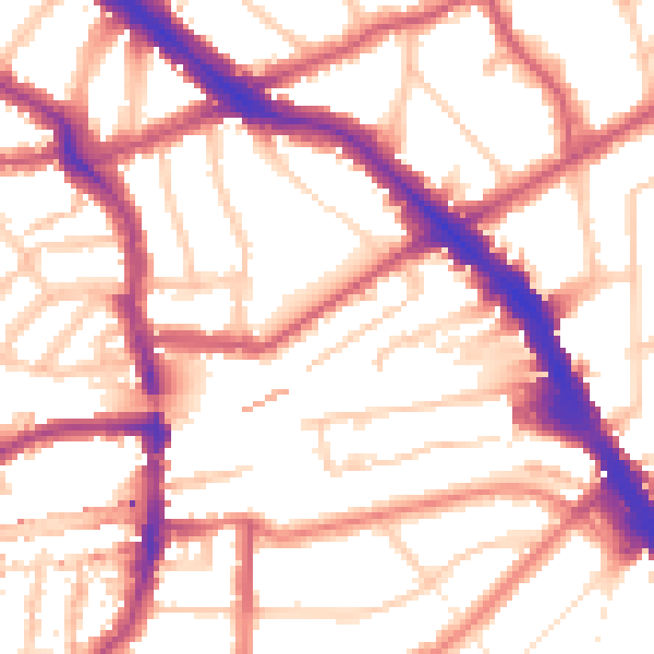 Daytime road noise heatmap for NW6 1XX