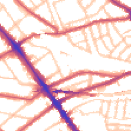Daytime road noise heatmap for NW6 2BL