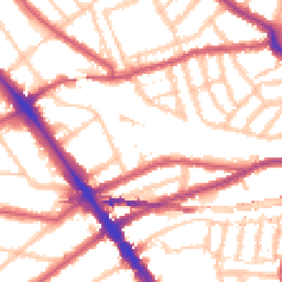 Daytime road noise heatmap for NW6 2BQ