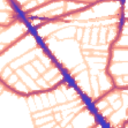 Daytime road noise heatmap for NW6 2BT