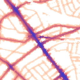 Daytime road noise heatmap for NW6 2DP