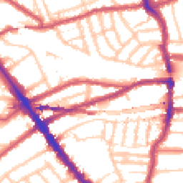 Daytime road noise heatmap for NW6 2DY