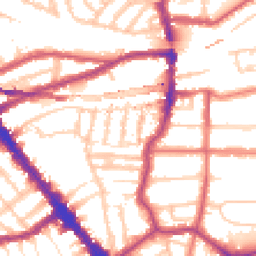 Daytime road noise heatmap for NW6 2PX