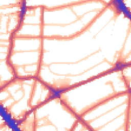 Daytime road noise heatmap for NW6 3PY