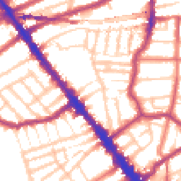 Daytime road noise heatmap for NW6 4NB