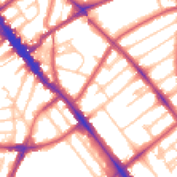 Daytime road noise heatmap for NW6 5JN