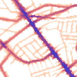 Daytime road noise heatmap for NW6 7JX