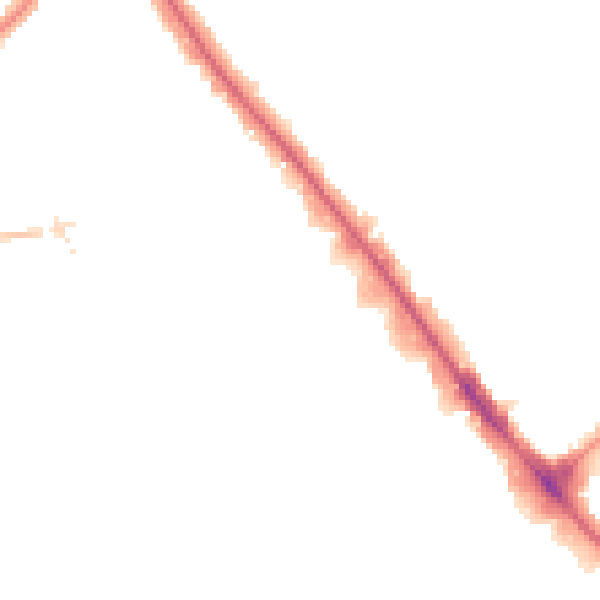 Night-time road noise heatmap for NW9 0AU