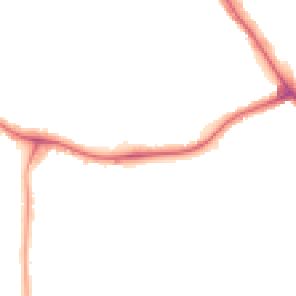 Night-time road noise heatmap for NW9 0AY