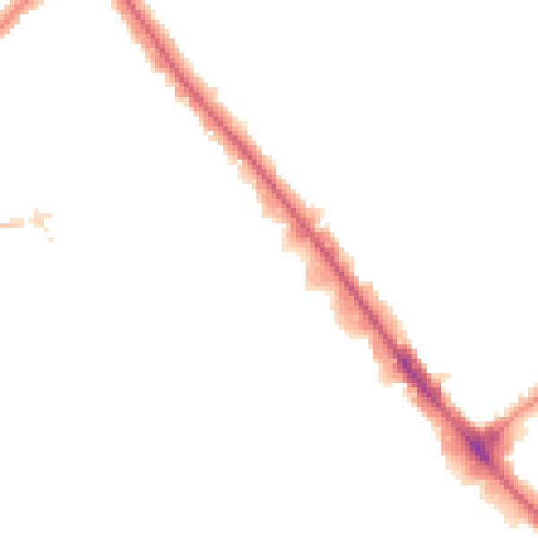 Night-time road noise heatmap for NW9 0AZ