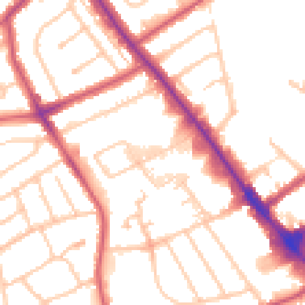 Daytime road noise heatmap for NW9 0BF
