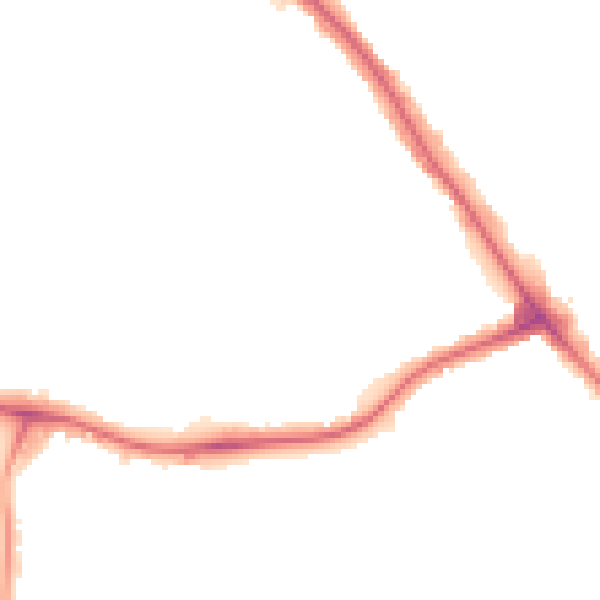 Night-time road noise heatmap for NW9 0DN