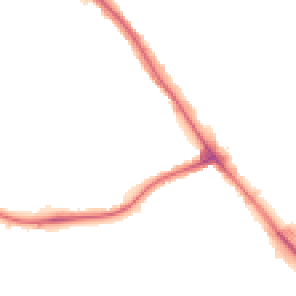 Night-time road noise heatmap for NW9 0DY
