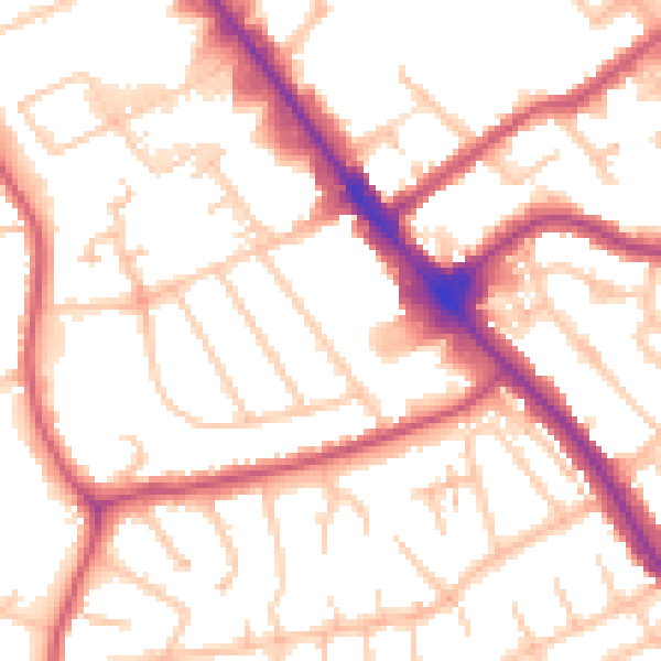Daytime road noise heatmap for NW9 0JF