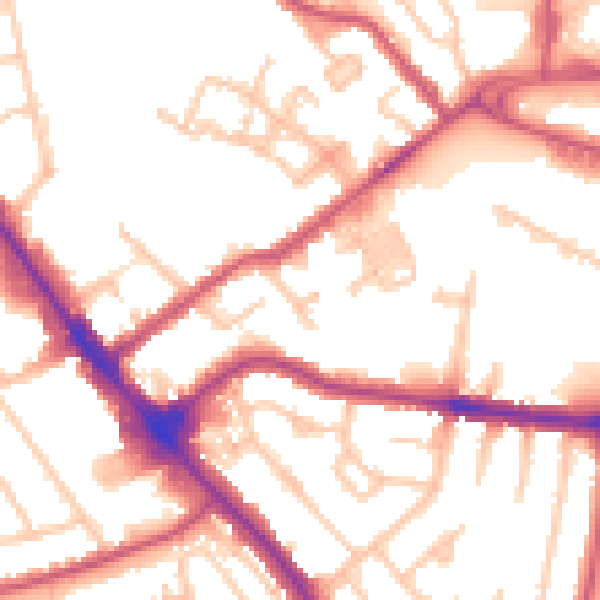 Daytime road noise heatmap for NW9 5EY