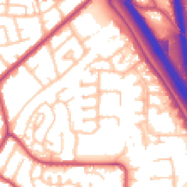 Daytime road noise heatmap for NW9 5GS