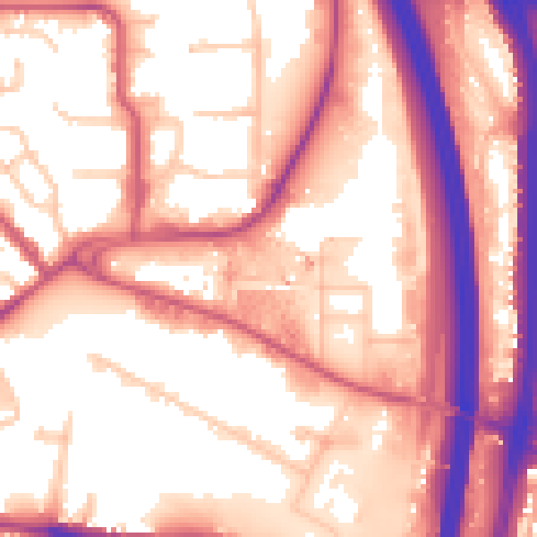 Daytime road noise heatmap for NW9 5JH