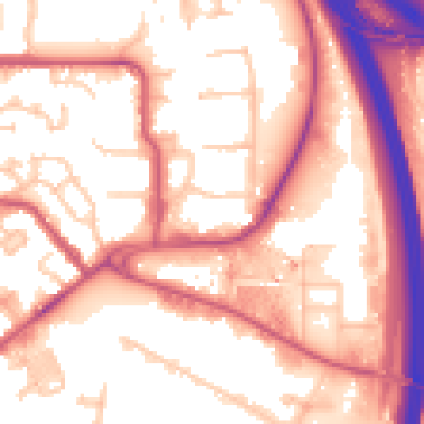 Daytime road noise heatmap for NW9 5LY
