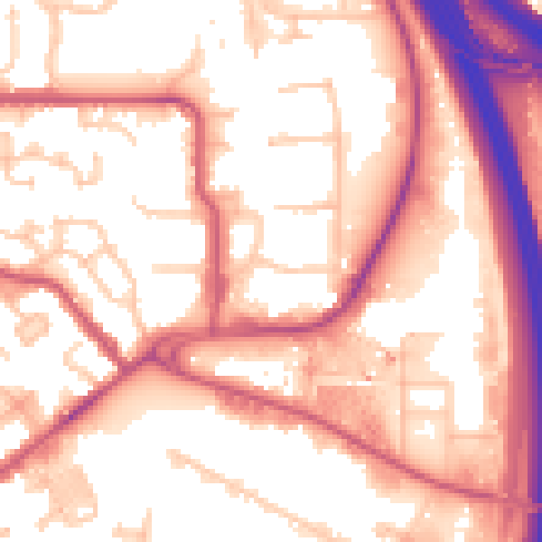 Daytime road noise heatmap for NW9 5NB