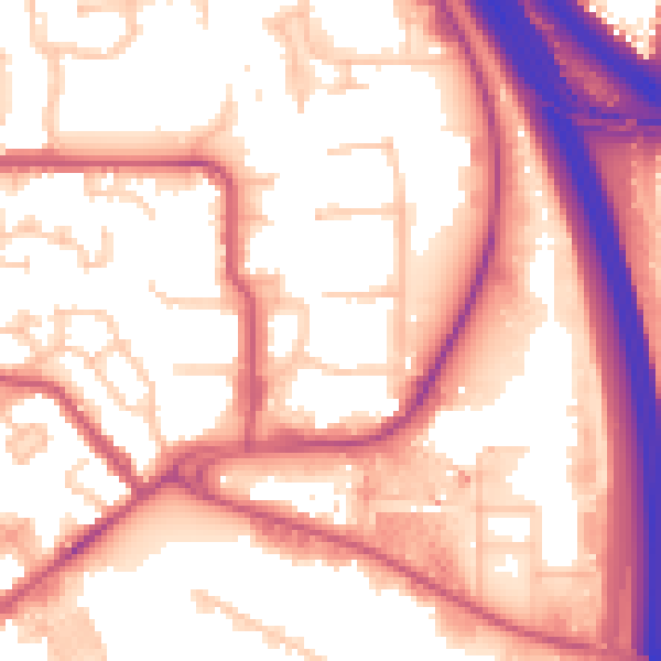 Daytime road noise heatmap for NW9 5NY