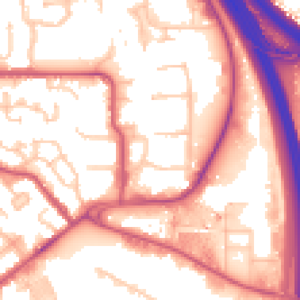 Daytime road noise heatmap for NW9 5PA