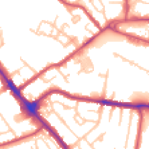 Daytime road noise heatmap for NW9 5RJ