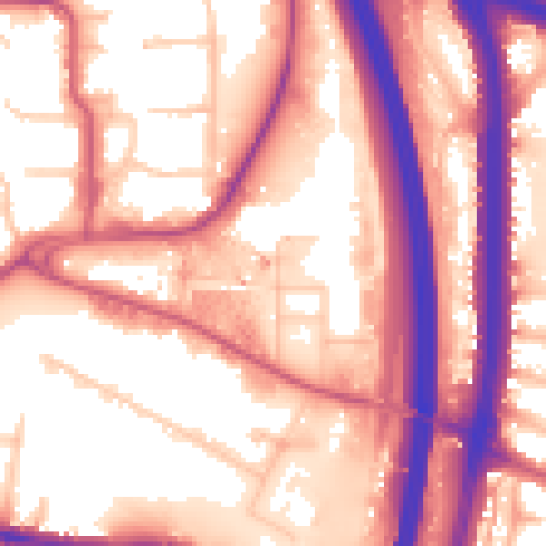 Daytime road noise heatmap for NW9 5TZ