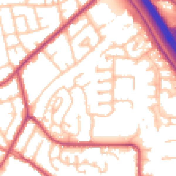 Daytime road noise heatmap for NW9 5WJ
