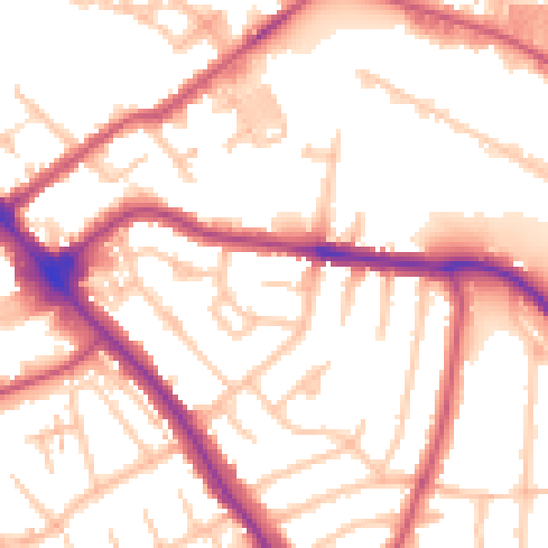 Daytime road noise heatmap for NW9 6SB