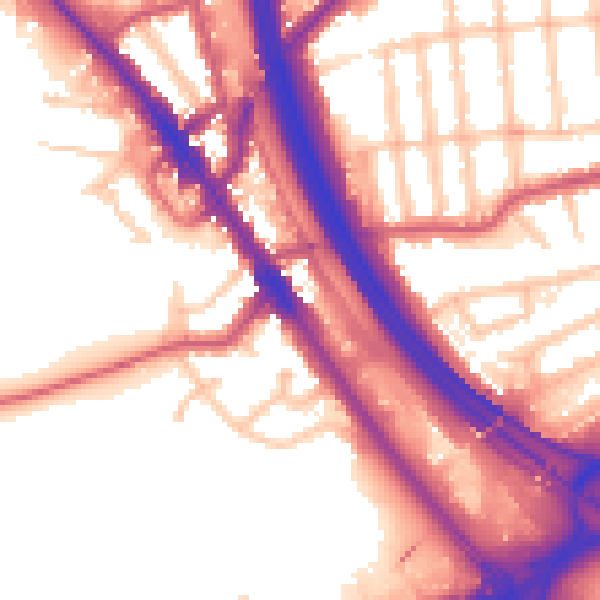 Daytime road noise heatmap for NW9 7AA