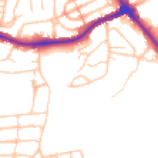 Daytime road noise heatmap for NW9 7HJ