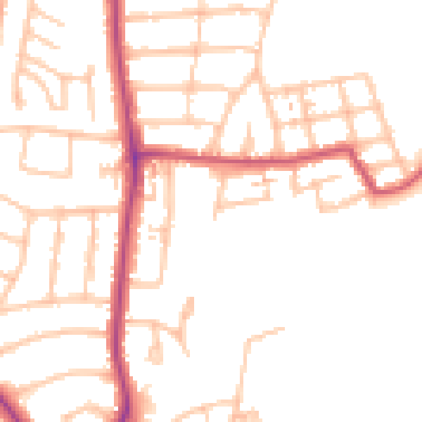 Daytime road noise heatmap for NW9 7NT