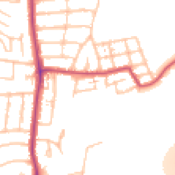 Daytime road noise heatmap for NW9 7NX