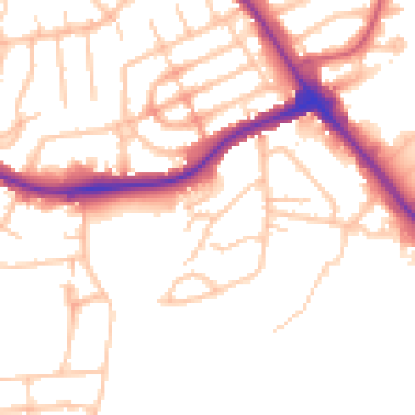 Daytime road noise heatmap for NW9 7RG
