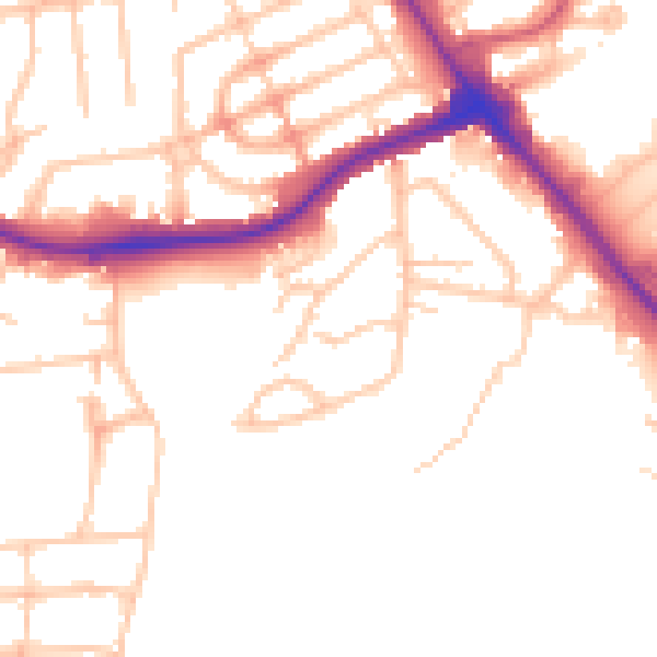 Daytime road noise heatmap for NW9 7RP