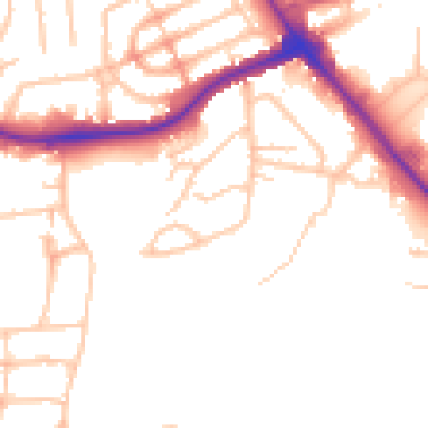 Daytime road noise heatmap for NW9 7SA