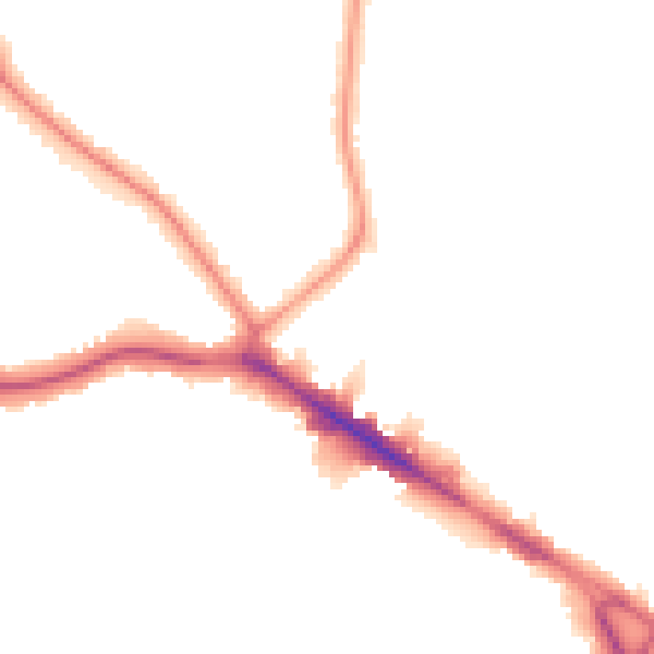 Night-time road noise heatmap for NW9 8AF