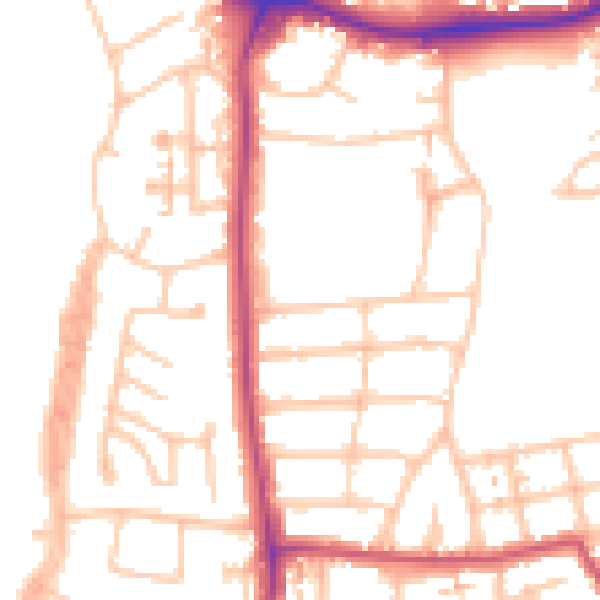 Daytime road noise heatmap for NW9 8BH