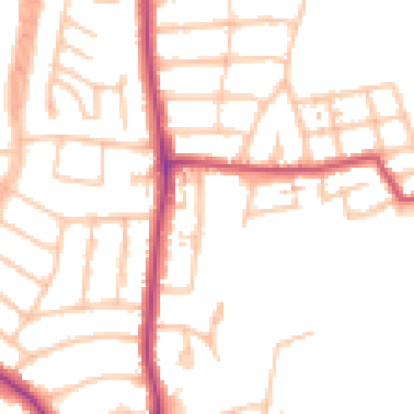 Daytime road noise heatmap for NW9 8DN
