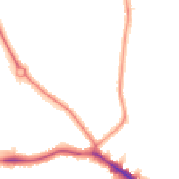 Night-time road noise heatmap for NW9 8EP