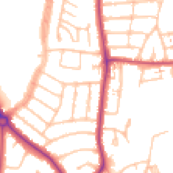 Daytime road noise heatmap for NW9 8HB