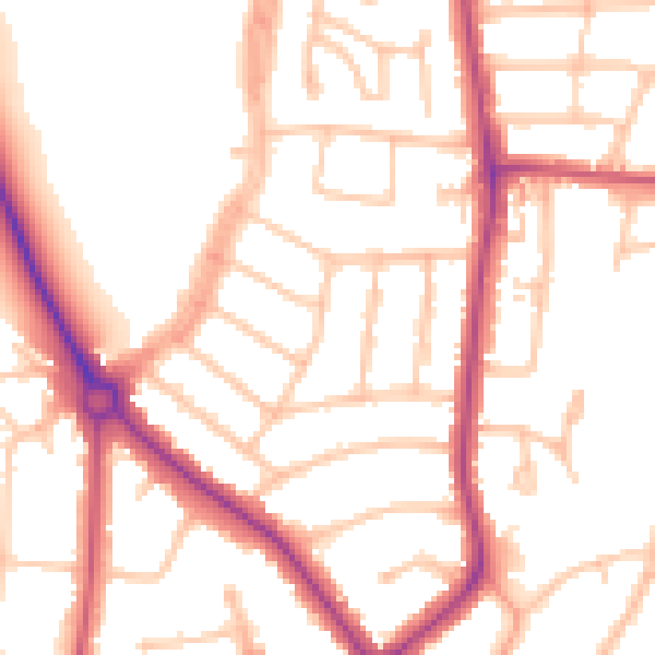 Daytime road noise heatmap for NW9 8HL