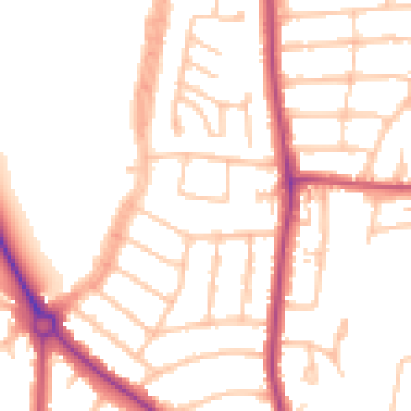 Daytime road noise heatmap for NW9 8JL