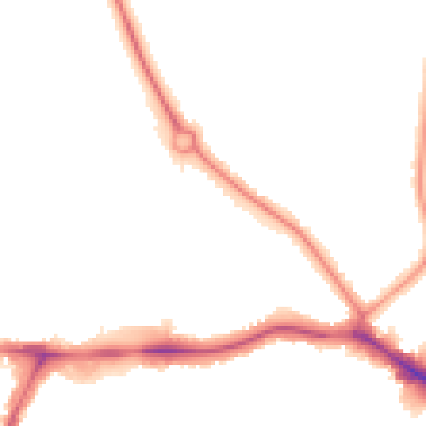 Night-time road noise heatmap for NW9 8PT