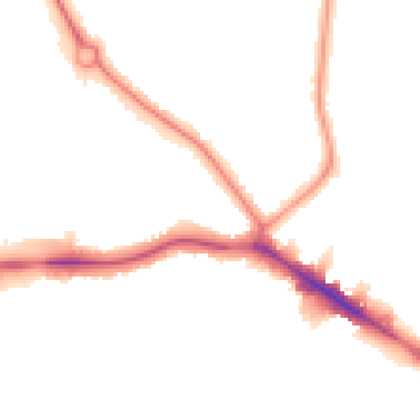 Night-time road noise heatmap for NW9 8PW