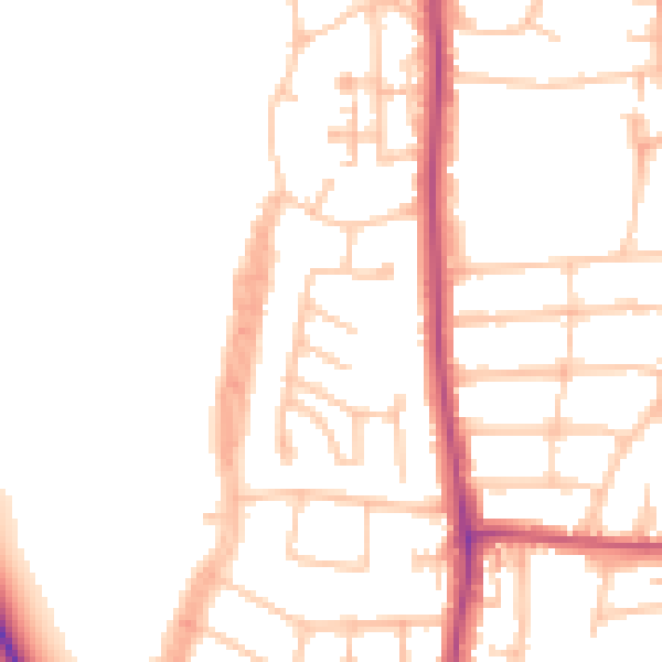Daytime road noise heatmap for NW9 8QT