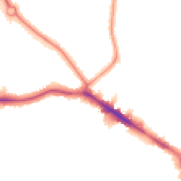 Night-time road noise heatmap for NW9 8RP