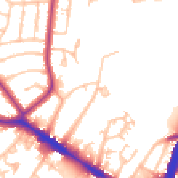 Daytime road noise heatmap for NW9 8SY