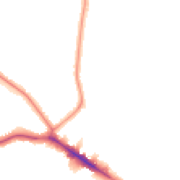 Night-time road noise heatmap for NW9 8SZ